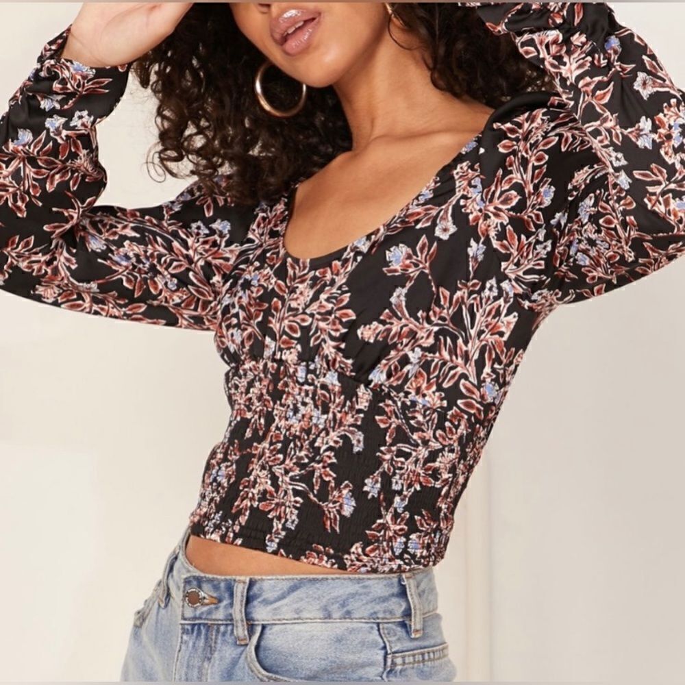 Free People Santiago Scoop Neck Printed Top - Picture 2 of 16